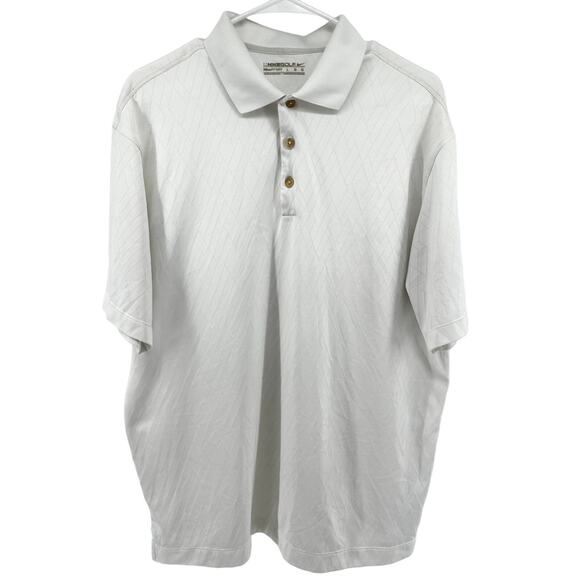 Nike Golf Fit Dry Polo Shirt Perforated Diamond Breathable Athletic White Large - Picture 1 of 5
